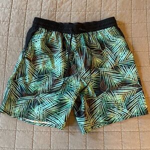 Tropical Leaf Print Swim Shorts